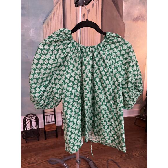 Rhode Emerald Floral Stamp Rowan Blouse NWT - Picture 3 of 5